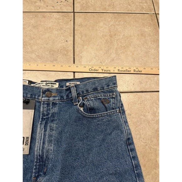 Harley Davidson Jeans Mens 36x32 Blue Straight Leg Relaxed Fit Biker Motorcycle - Picture 7 of 11